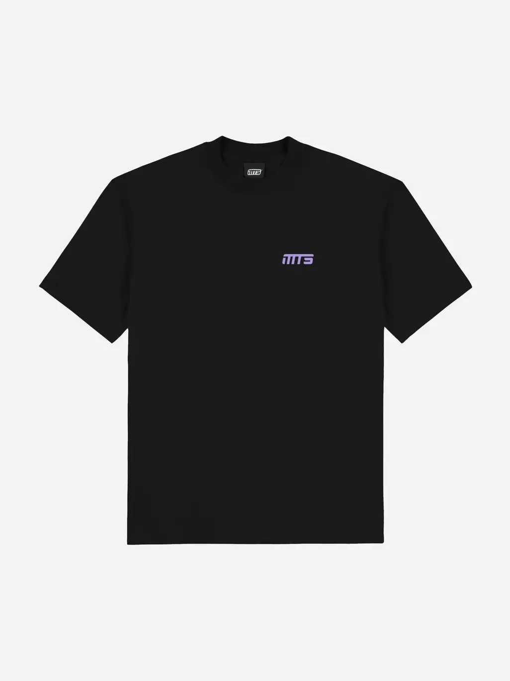 Koszulka oversize czarna z zadrukowanymi plecami fiolet | MTS