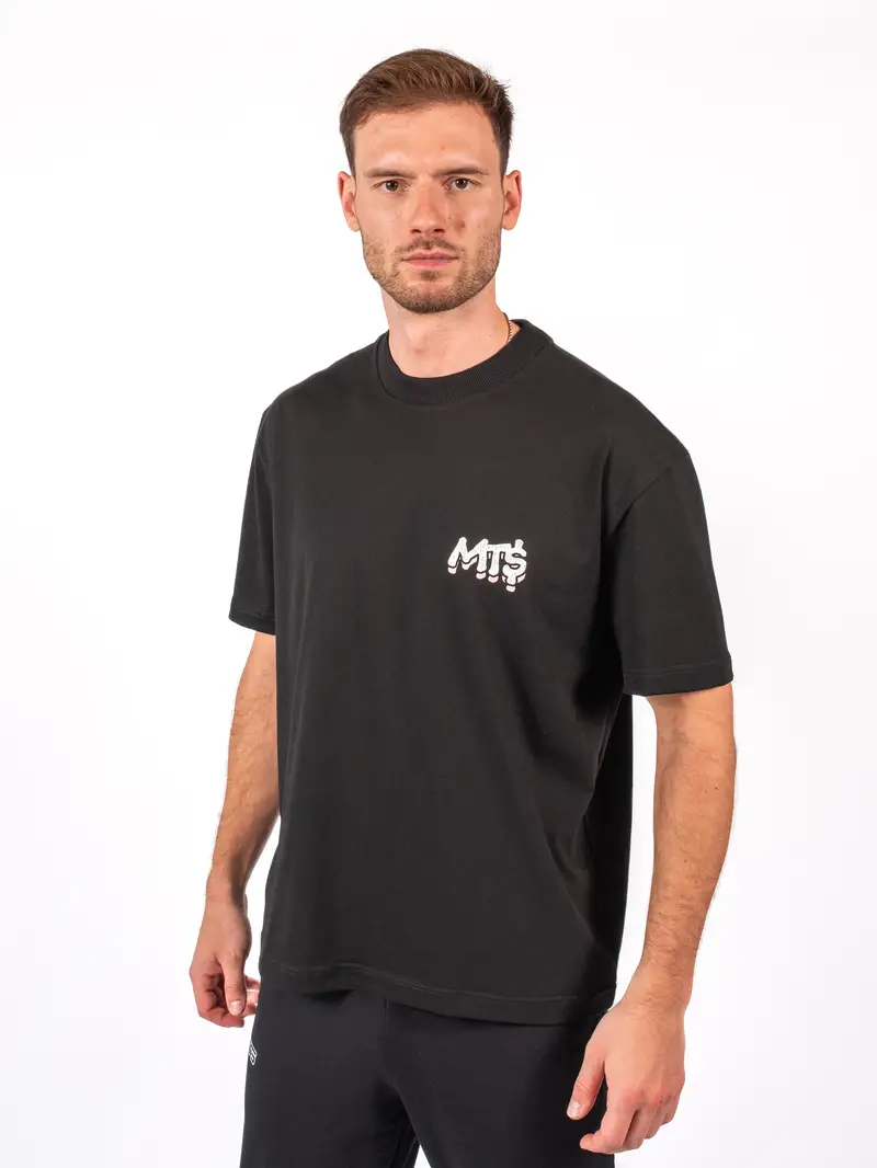 Koszulka oversize czarna z nadrukiem paradise croc | MTS